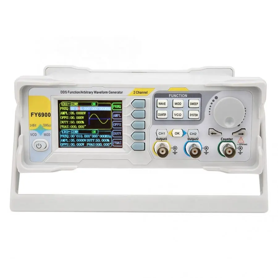 مولد إشارات موجية عشوائية ثنائ - مراجعة Dual Channel Arbitrary Waveform Function Generator 60Mhz وسعره