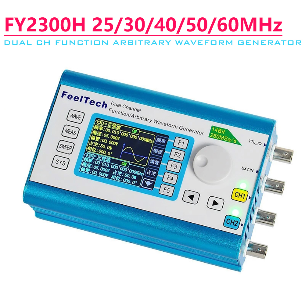 FY2300H سلسلة DDS وظيفة مولد إ - مراجعة Dual Channel Arbitrary Waveform Function Generator 60Mhz وسعره